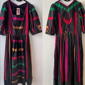 Vintage SALZBURGER DIRNDL dress made in Austria size medium metallic colors